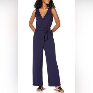 The Drop Women's Caralyn Mirand Sleeveless Wrap Jumpsuit Blue